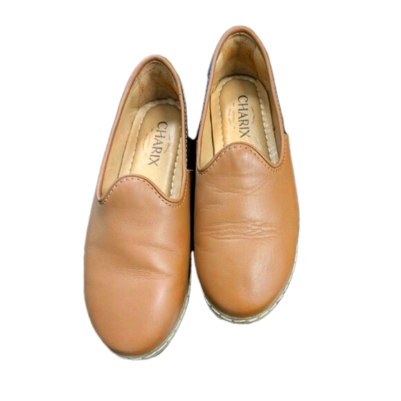 Charix Camel Black Leather Comfort Minimalist Loafer Slip On Womens Shoes 36/5 - Picture 7 of 12